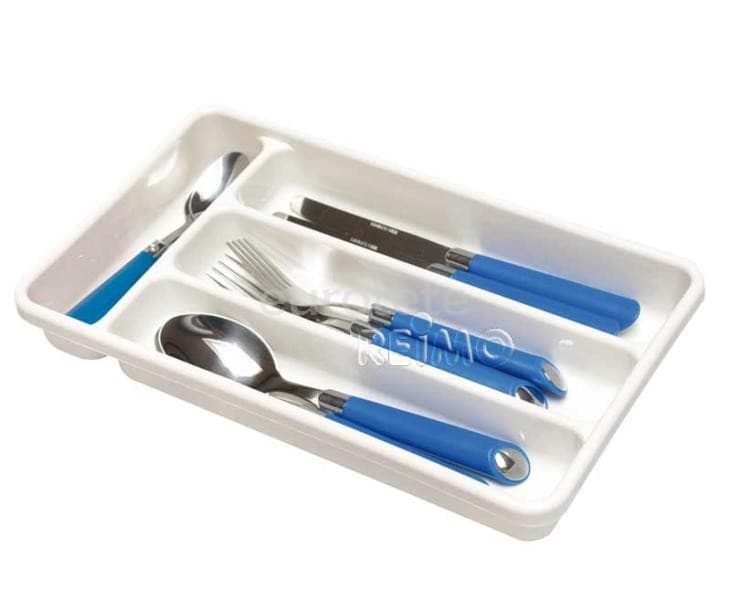 Plastic cutlery tray white 33 x 25 x 4,5 cm  - 922582 - Eurotete