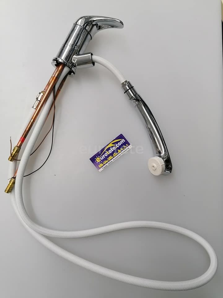 Removable shower with mixer tap flexo white hose  - 63022 - Eurotete