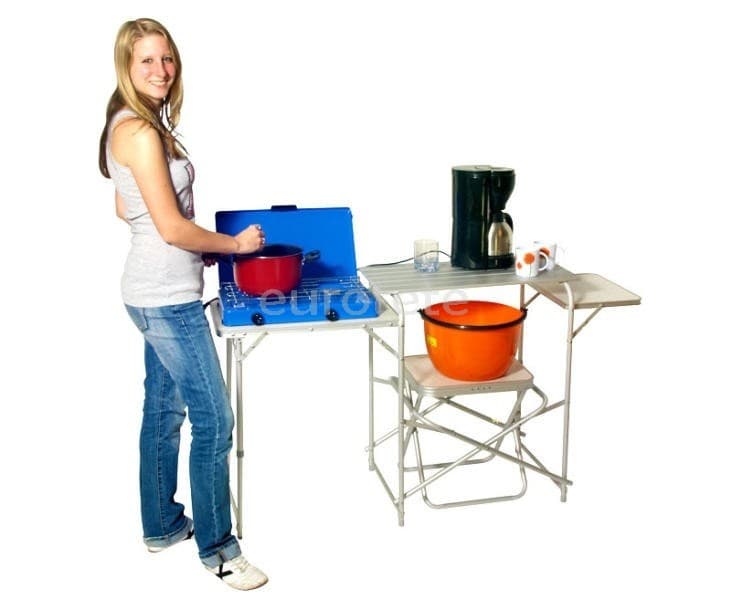 Camping furniture with steel structure for caravaning stove