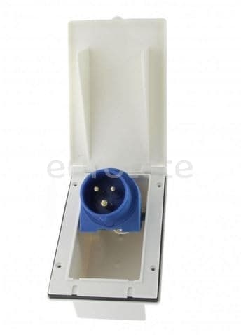 External socket CEE 16 x 10 white plug connector with flip cover  - 82140 - Eurotete
