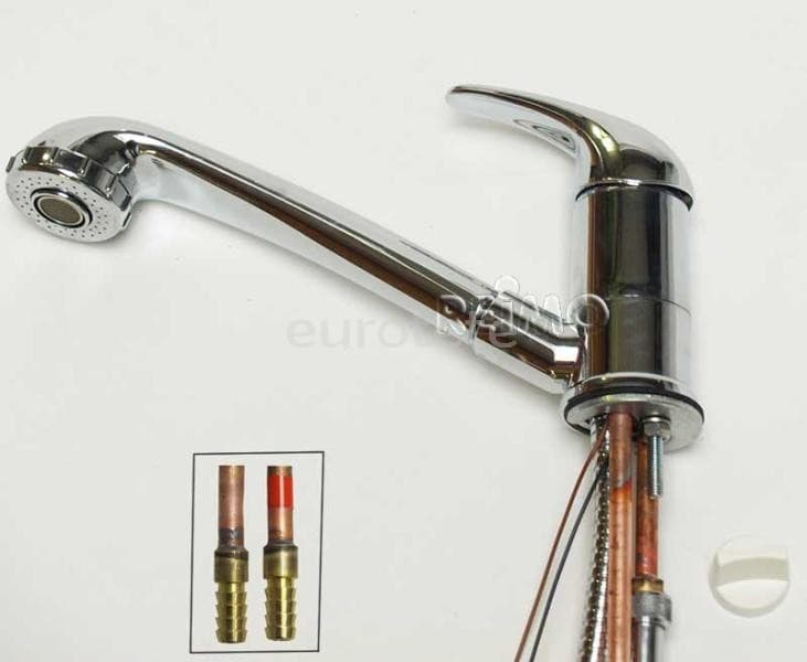 Removable shower with mixer tap with chrome hose motorhome 1