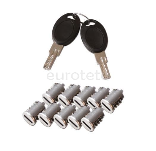 HSC door Kit 10 bowler bowler with 2 keys. Caravan security.  - 880118 - Eurotete