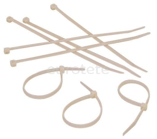 Bridas blancas de 10 cm para sujetar cables o hilos camperizacion
