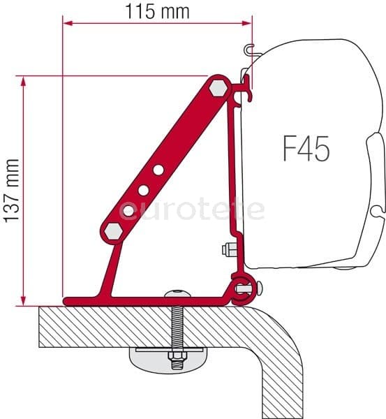 Estribos Fiamma  98655-316 Kit roof Adapter toldo F45 furgoneta 1