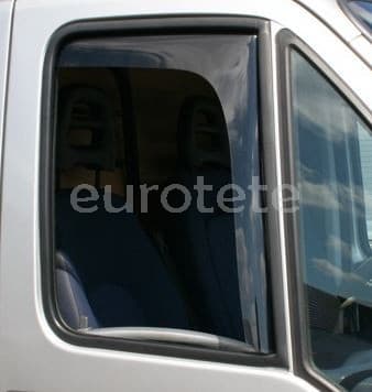 Wind deflector for window driver and passenger door of motorhome
