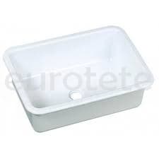 Sink 37 X 26.5 cm white plastic for kitchen camper van  - 210804 - Eurotete