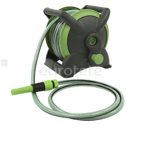 Roller hose reel 15 meters roll-up for home garden or camping  - 31150774 - Eurotete