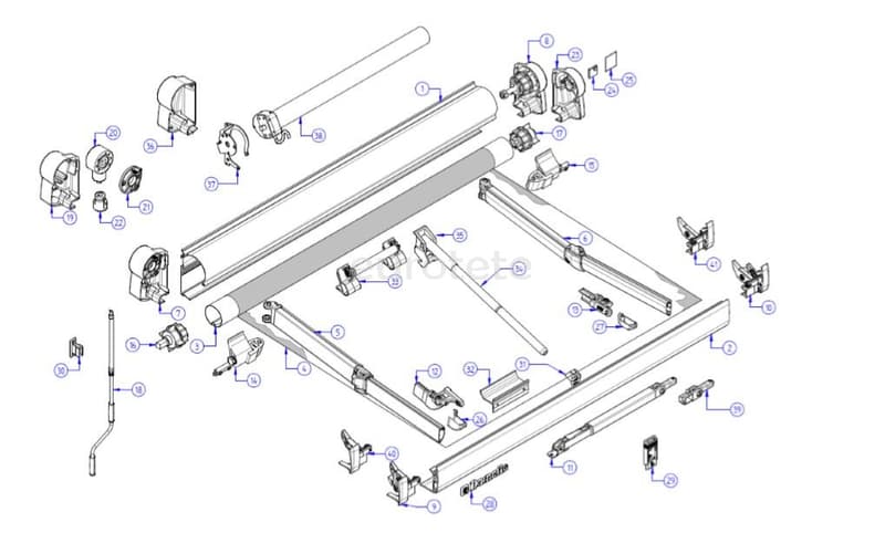 Dometic Perfectwall PW1500 black shaft replacement awning Dometic 4470000096