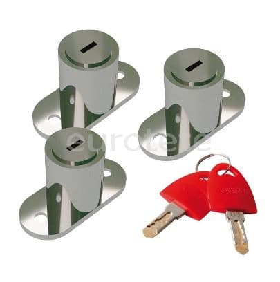 Fiamma Safe door 98656M157 kit of 3 locks and 6 matching keys  - 56M157 - Eurotete