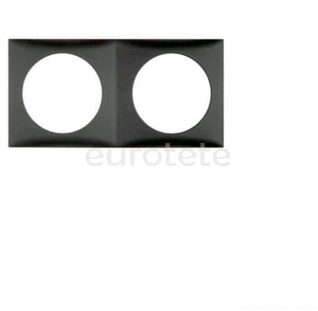 Berker frame double gray anthracite black for electricity switch  - 83151 - Eurotete
