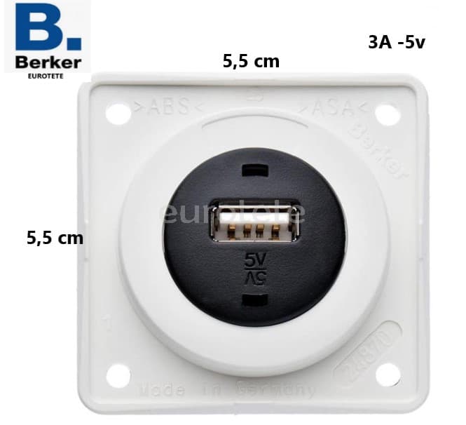 Berker USB plug white 3A 5V motorhome camper 1
