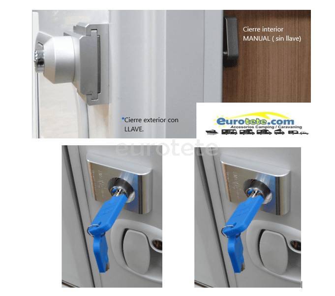 IMC kit of 3 chrome-plated front door lock + 2 garage door lock 1
